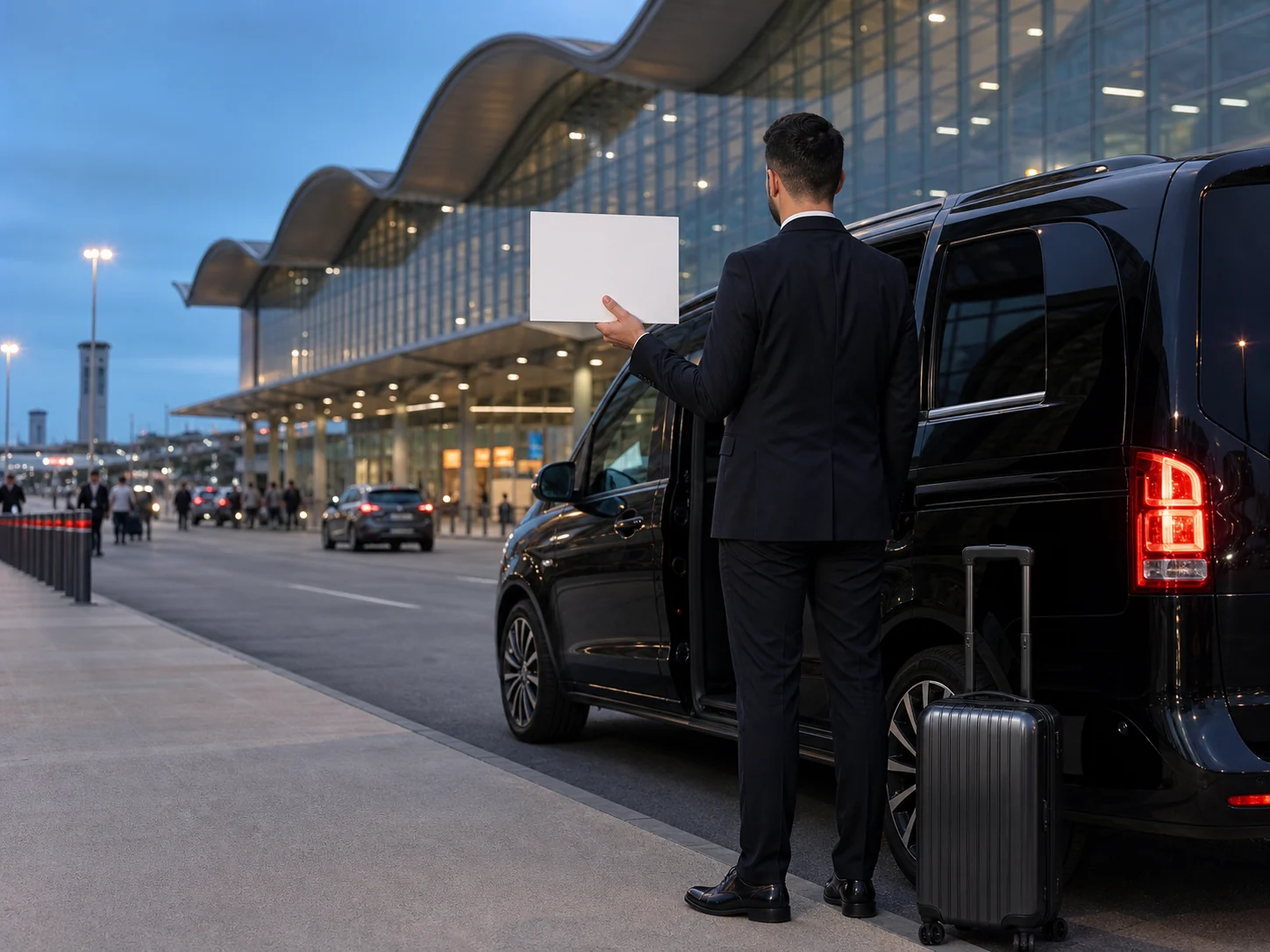 Sabiha Gökçen Havalimanı'nda isimli tabela ile VIP transfer karşılama
